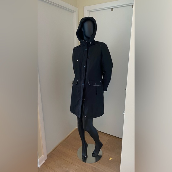 Black Long Water-resistant Fall Jacket - Picture 6 of 10